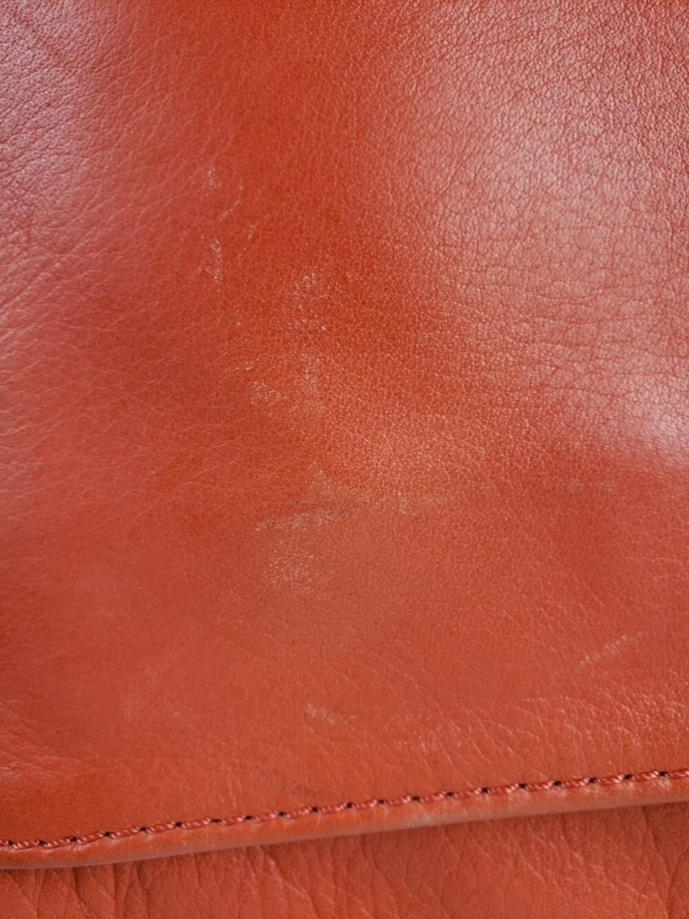 Alberta di Canio Foldover Clutch Purse Coral Red Leather Envelope Bag
